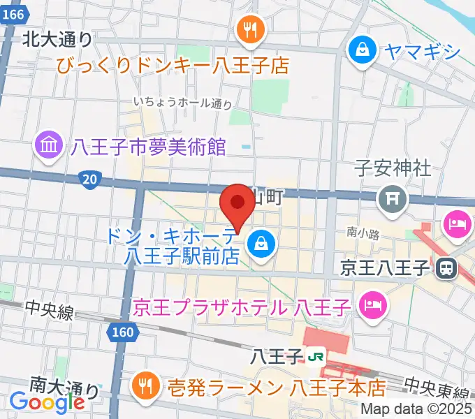 八王子ブッチャーの地図