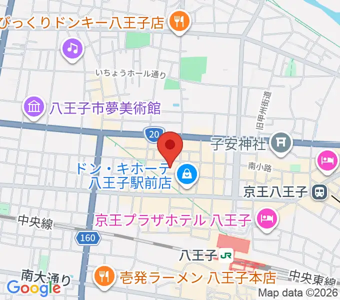 八王子ブッチャーの地図
