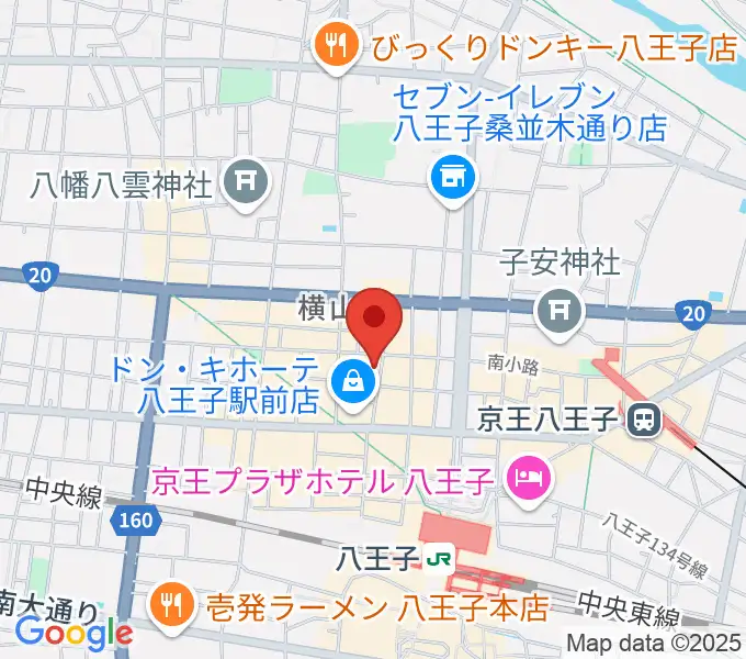 ギターショップJIVEの地図