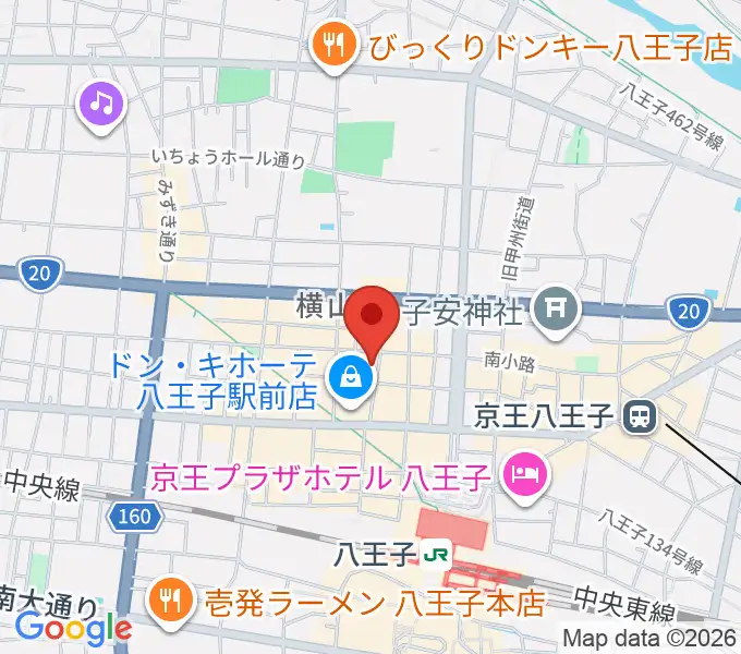 ギターショップJIVEの地図
