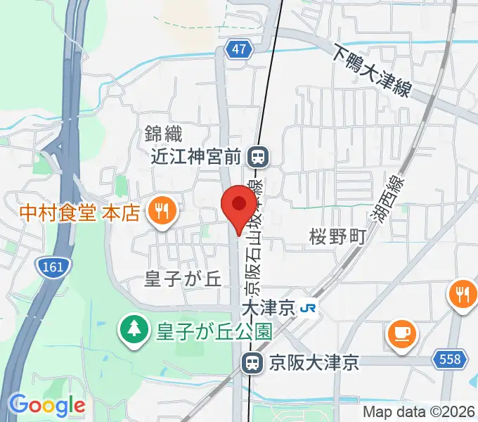 ヒラヤマ管楽器工房の地図