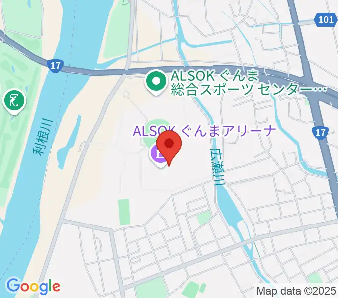 ALSOKぐんまアリーナの地図