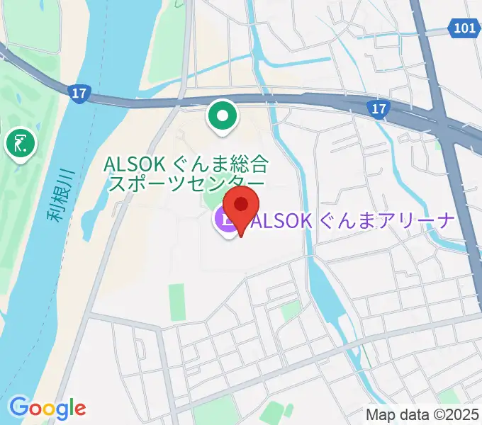 ALSOKぐんまアリーナの地図