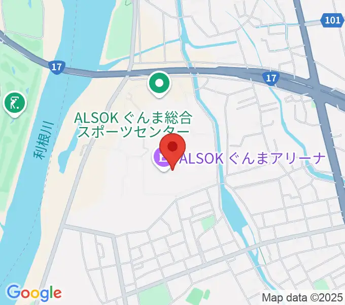 ALSOKぐんまアリーナの地図