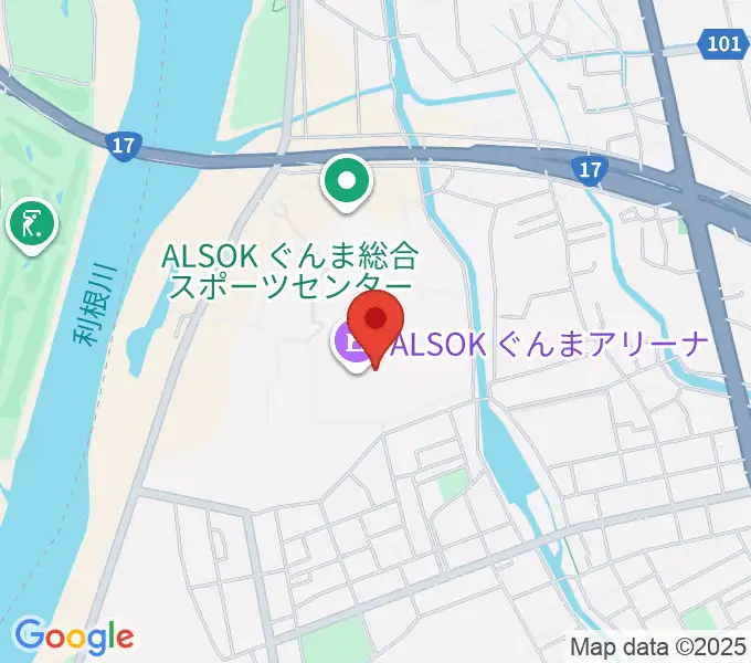 ALSOKぐんまアリーナの地図