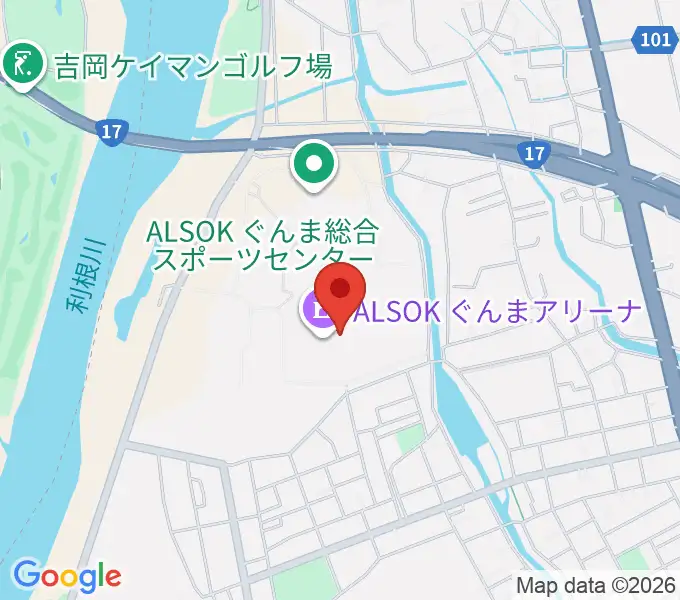 ALSOKぐんまアリーナの地図