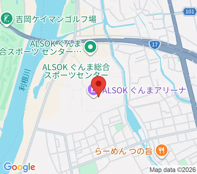ALSOKぐんまアリーナの地図