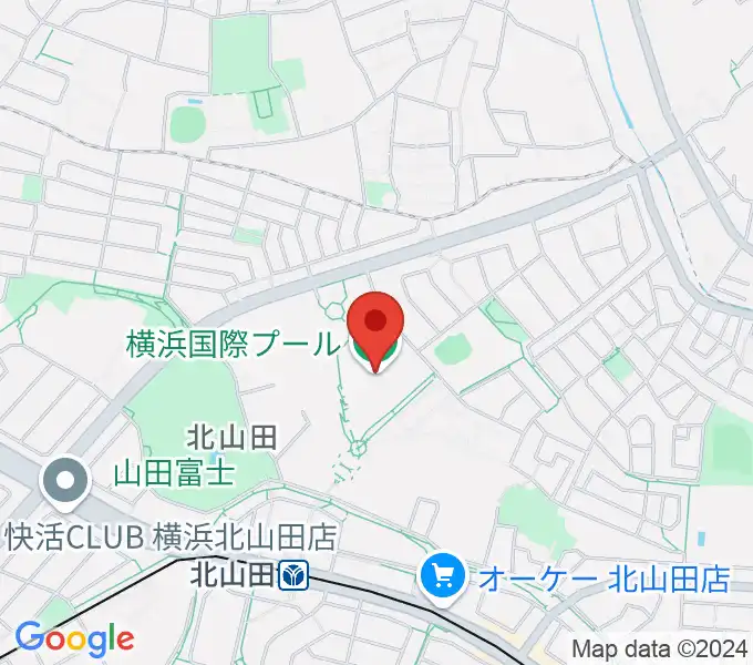 横浜国際プールの地図