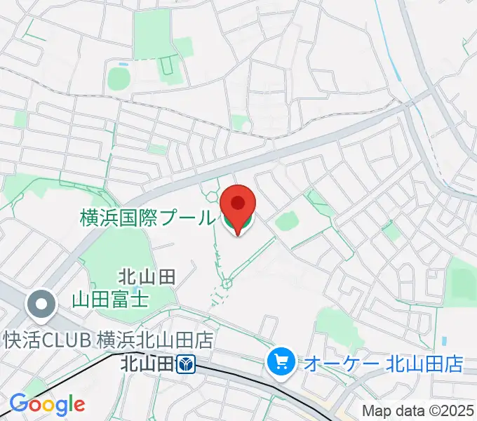 横浜国際プールの地図