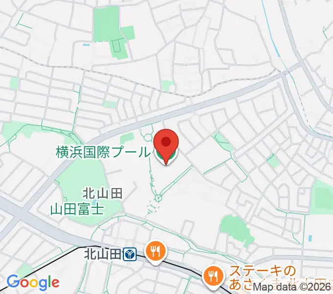 横浜国際プールの地図