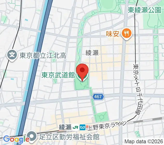東京武道館の地図