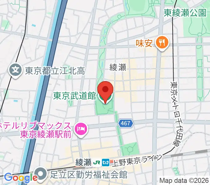 東京武道館の地図