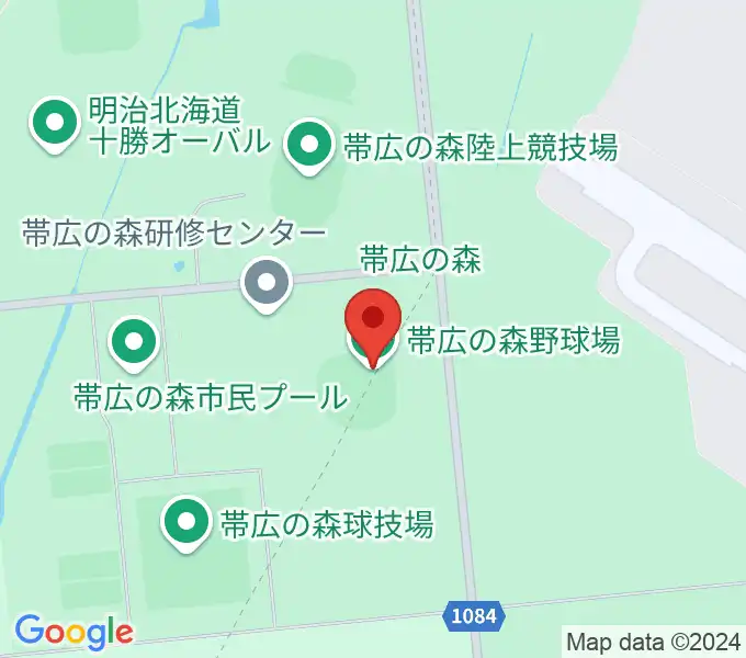 帯広の森野球場の地図