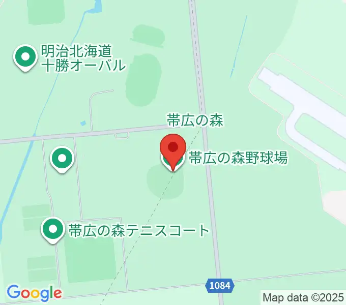 帯広の森野球場の地図