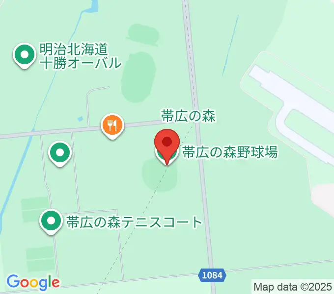 帯広の森野球場の地図