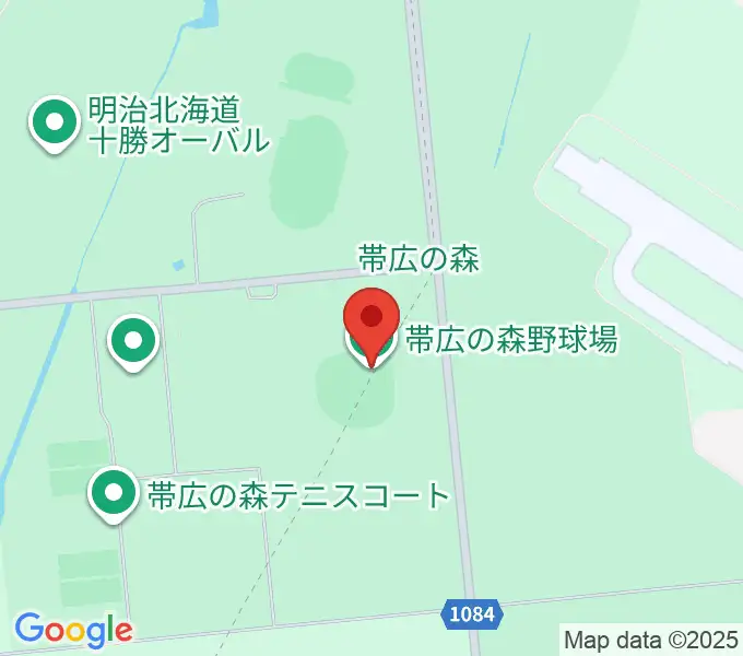 帯広の森野球場の地図