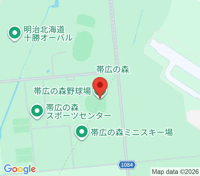 帯広の森野球場の地図