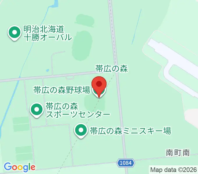 帯広の森野球場の地図
