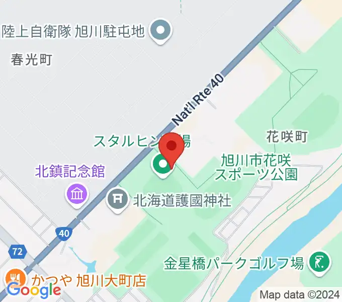 旭川スタルヒン球場の地図