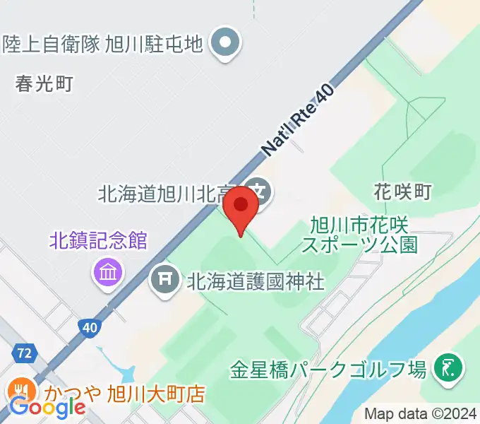 旭川スタルヒン球場の地図