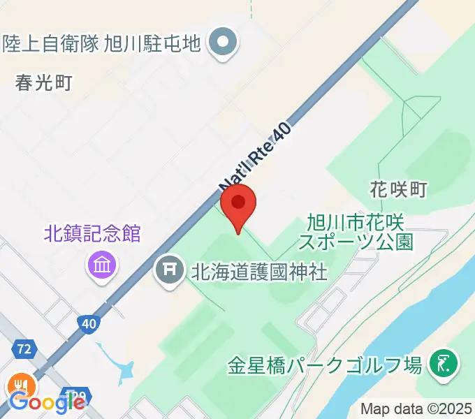 旭川スタルヒン球場の地図