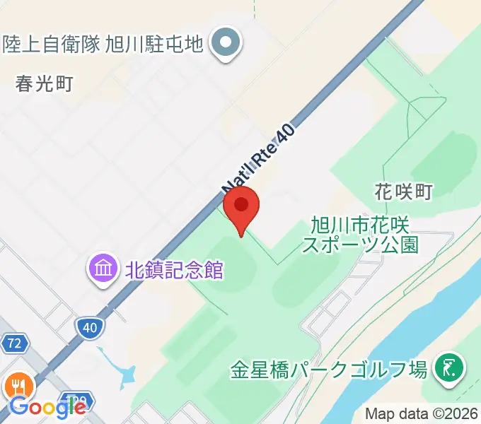 旭川スタルヒン球場の地図