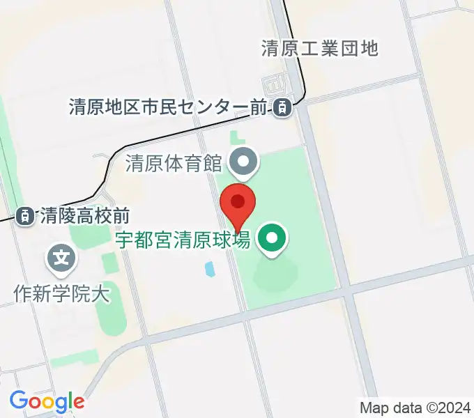 宇都宮清原球場の地図