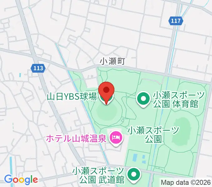 山日YBS球場の地図