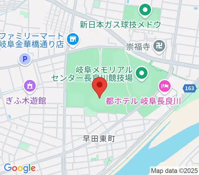 ぎふしん長良川球場の地図