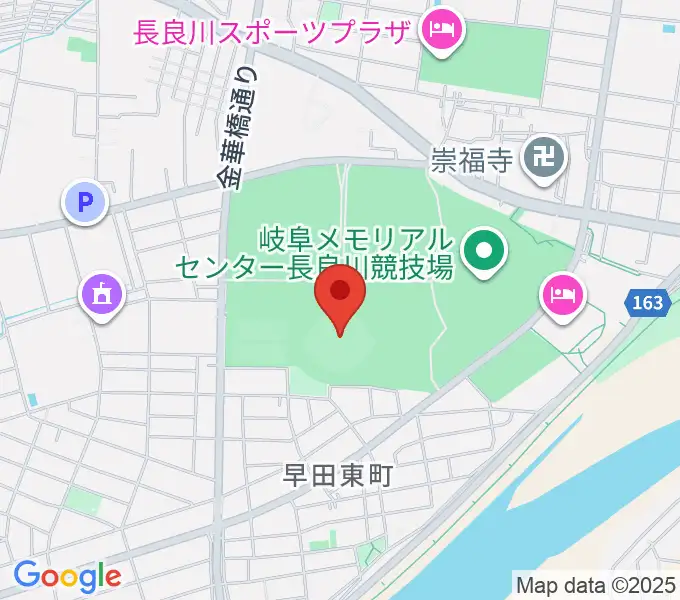 ぎふしん長良川球場の地図