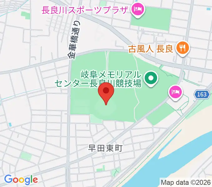 ぎふしん長良川球場の地図
