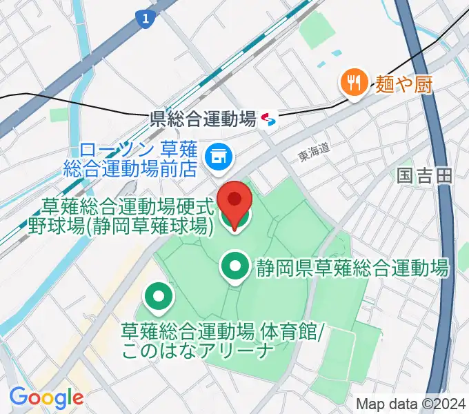 静岡草薙球場の地図