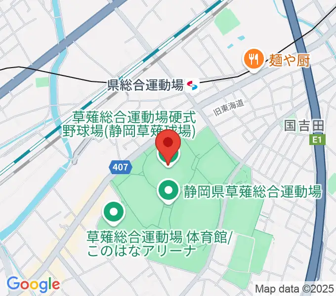 静岡草薙球場の地図
