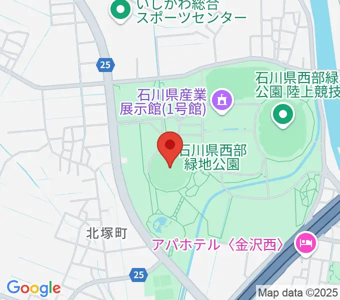 石川県立野球場の地図