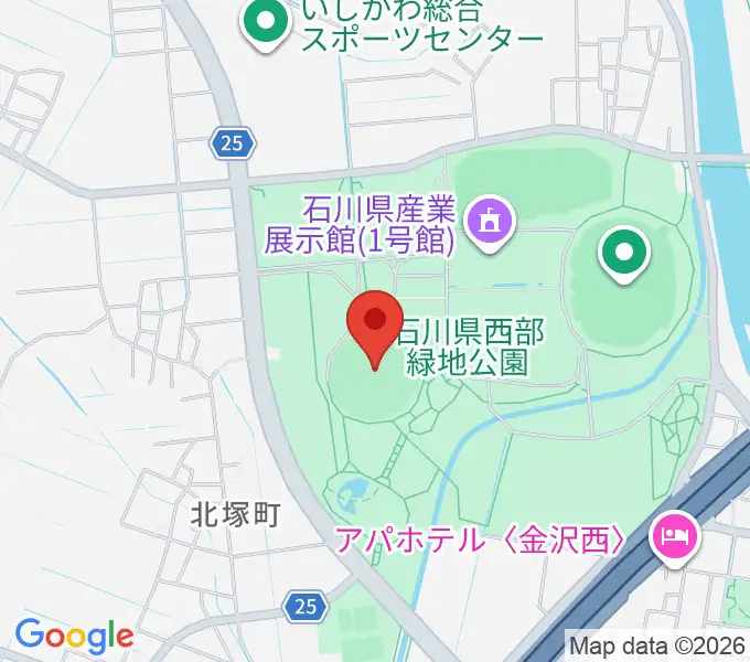 石川県立野球場の地図