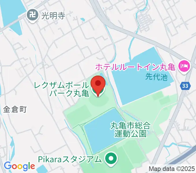 レクザムボールパーク丸亀の地図