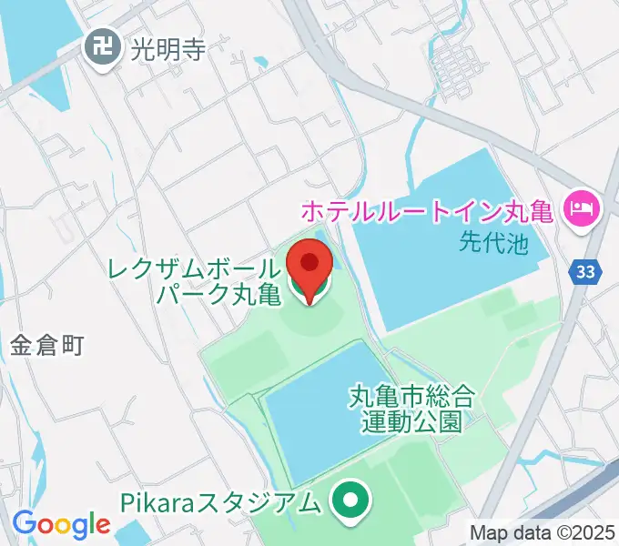レクザムボールパーク丸亀の地図