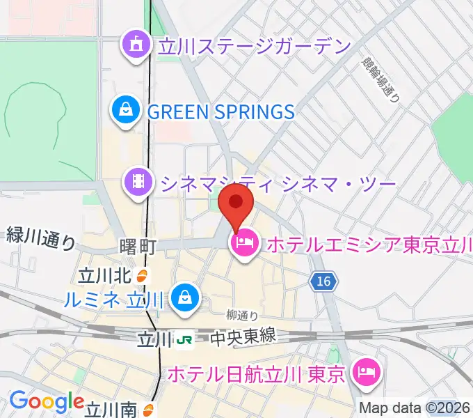 ディスクユニオン立川店の地図