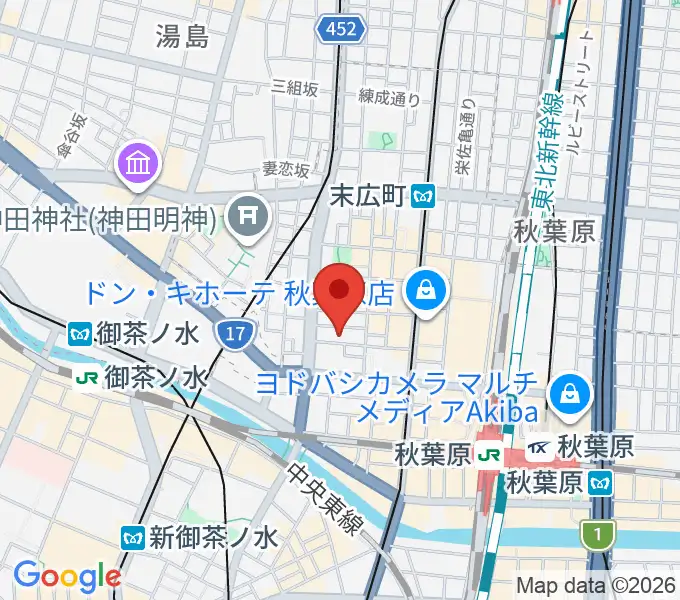 秋葉原ZESTの地図