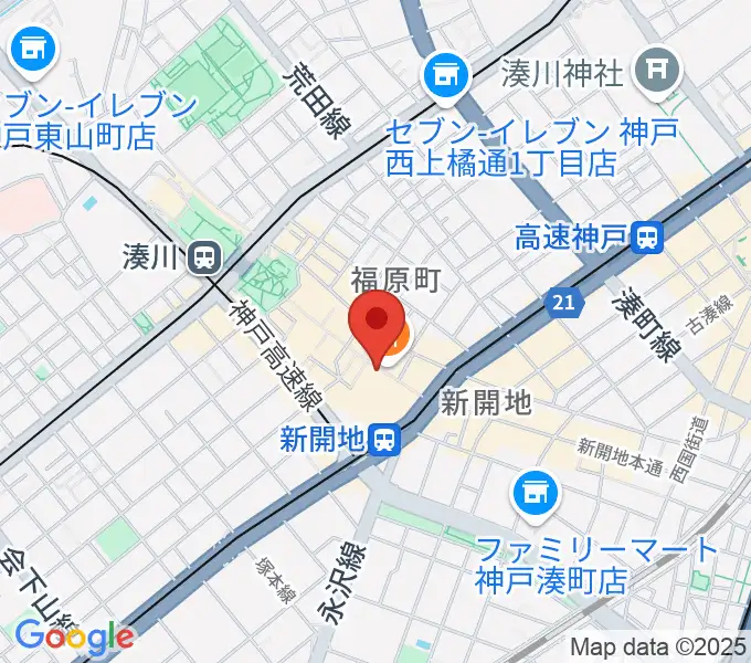 神戸新開地・喜楽館の地図