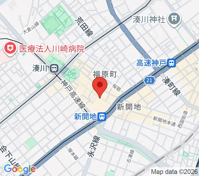神戸新開地・喜楽館の地図