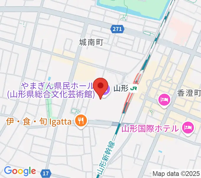 やまぎん県民ホールの地図