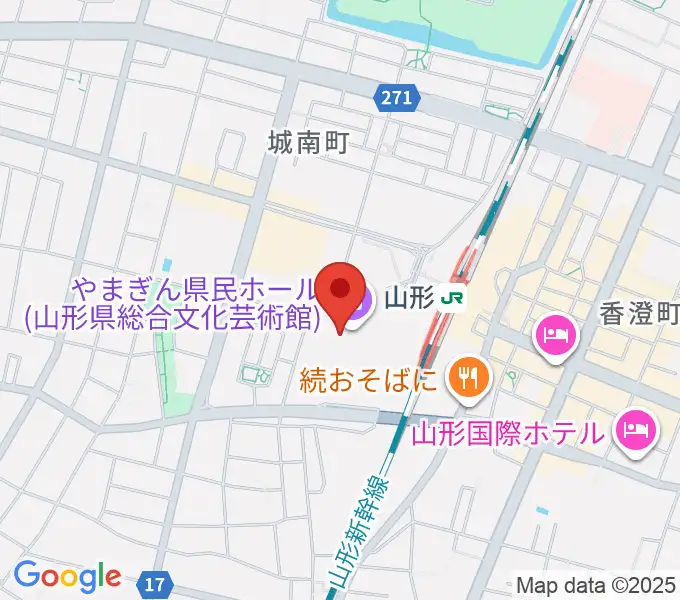 やまぎん県民ホールの地図