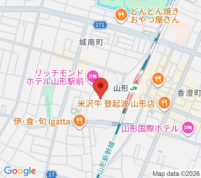 やまぎん県民ホールの地図