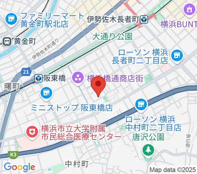 横浜橋スタジオの地図