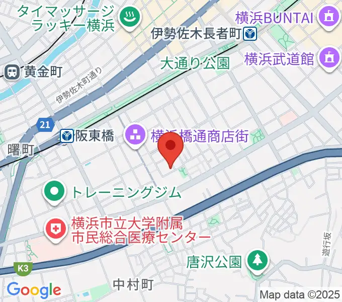 横浜橋スタジオの地図