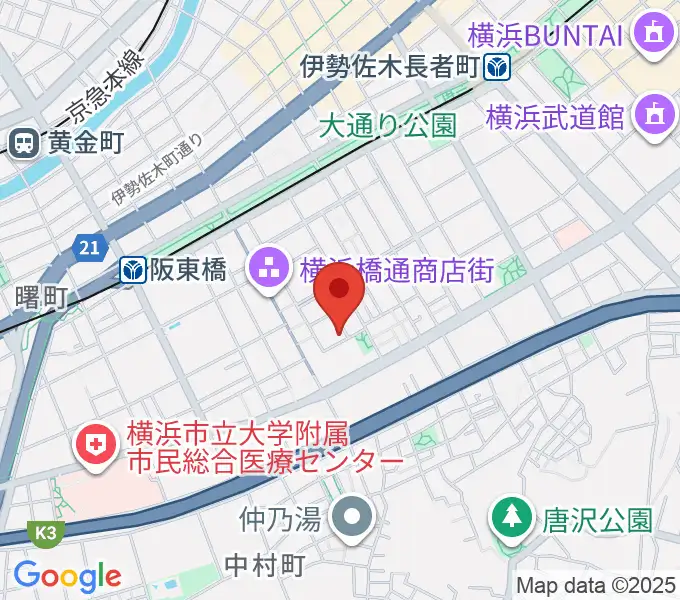 横浜橋スタジオの地図