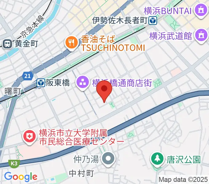 横浜橋スタジオの地図
