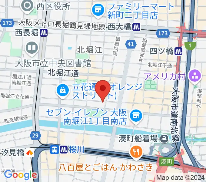 大倉ギター教室の地図