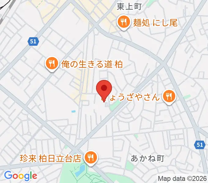 リアクション柏の地図